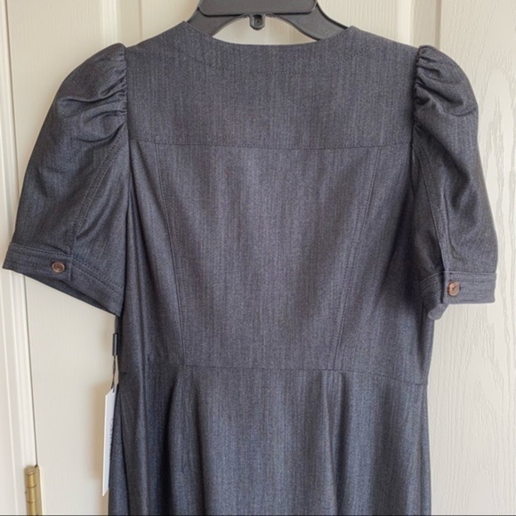 Calvin Klein Denim Puff-Sleeve Sheath Dress in Blue Size 6P - Picture 9 of 13